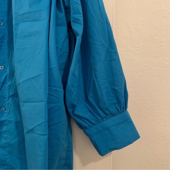 Bright blue blouse button up - medium/large - Picture 6 of 13